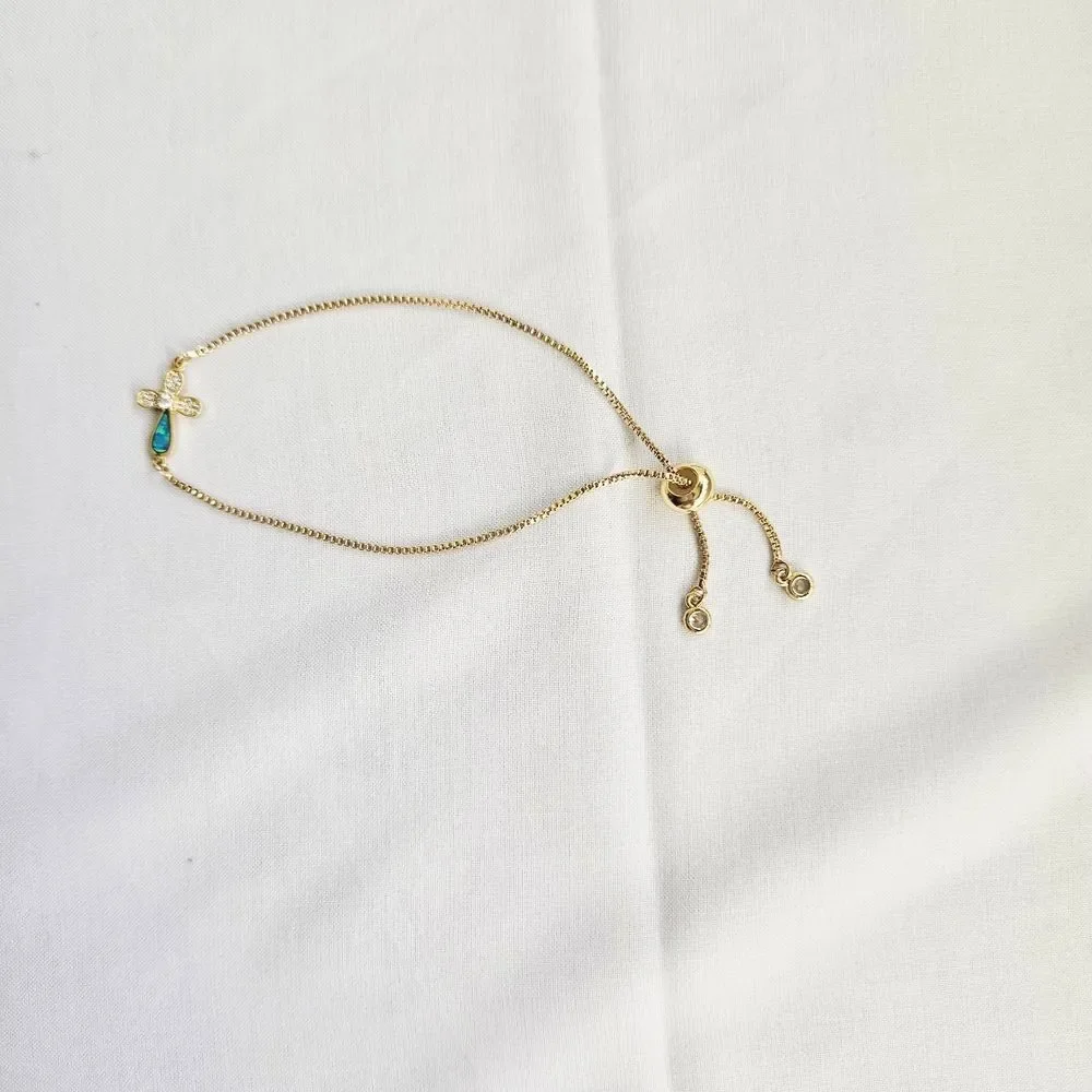 Adjustable Cross Bracelet - Bolo Slider Style